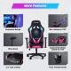 AutoFull Gaming Chair PU Leather Racing Style Computer Chair, Lumbar Support E-Sports Swivel Chair, AF075RPU Multicolor