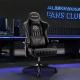 AutoFull Gaming Chair Pure Black PU Leather Racing Style Computer Chair, E-Sports Swivel Chair, AF070DPU Standard