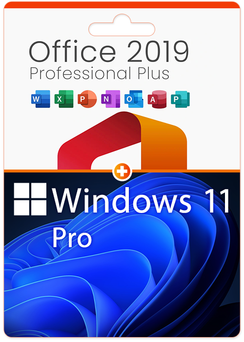 MS Windows 11 Pro OEM +MS Office2019 Professional Plus CD Keys Pack