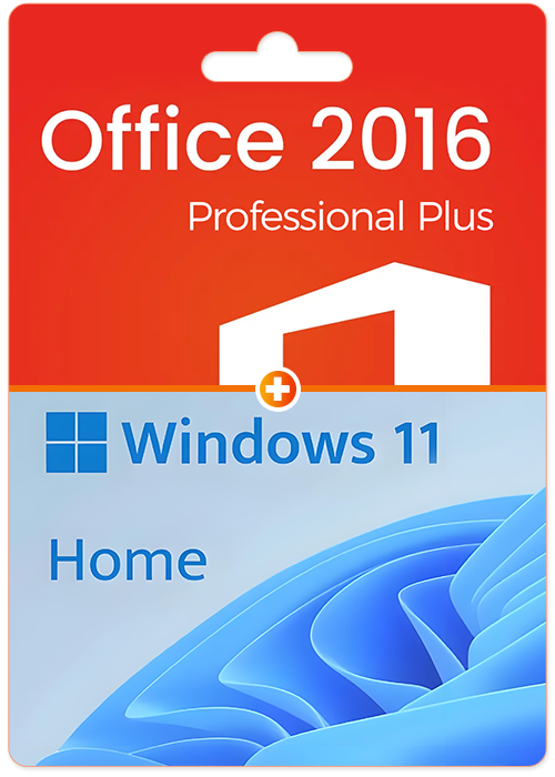 MS Windows 11 Home OEM +MS Office2016 Professional Plus CD Keys Pack